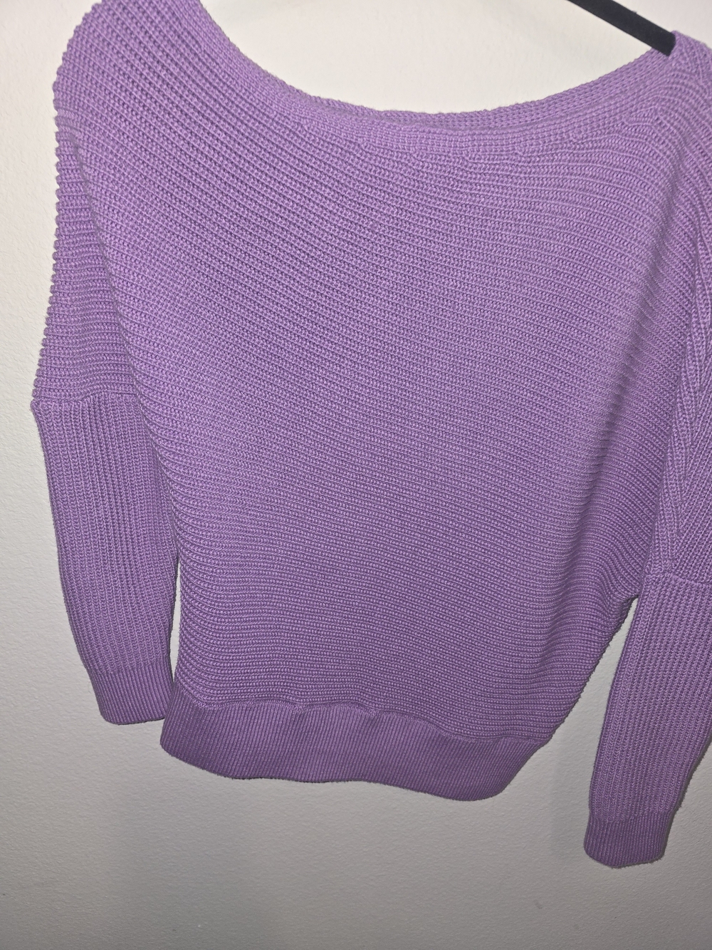 Lavender Knit Boatneck Sweater - Women